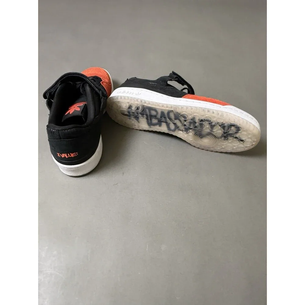 Adidas Forum Low LEAD Atlanta Mens Size 10.5 Core Black Orange Athletic Sneakers